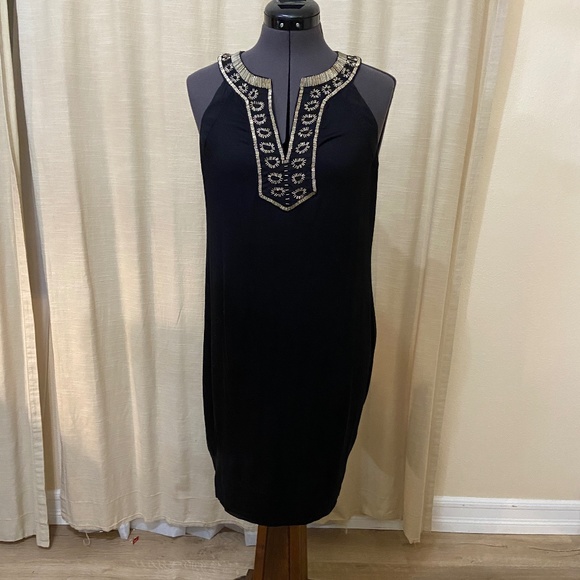 Banana Republic Dresses & Skirts - Banana Republic Black Sleeveless Dress with Gold Beads Size XS